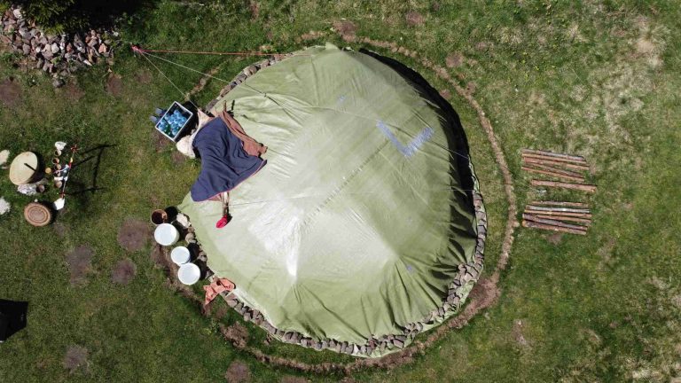 Schwitzhütte von oben